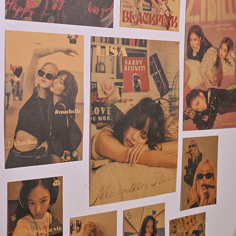 SET 16 ชิ้น BLACKPINK โปสเตอร์และสติกเกอร์ติดผนัง ตกแต่งห้องนอนดีไซน์โดยสมาชิกวง - รูปที่ 7