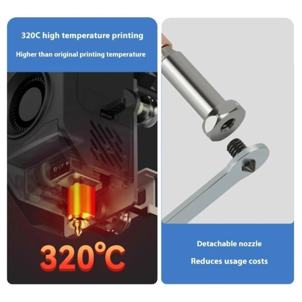 Hotend, Dual-วัสดุที่ถอดออกได้การพิมพ์หัวฉีด,อัพเกรดใหม่ 0.2 มม.0.4 มม.0.6 มม.0.8 มม.Quick-Swap เครื่องพิมพ์หัวสําหรับ Anycubic Kobra 3 Max Combo ราคา ถูกที่สุด ดีลบีเคเค แกลเลอรีภาพที่ 8