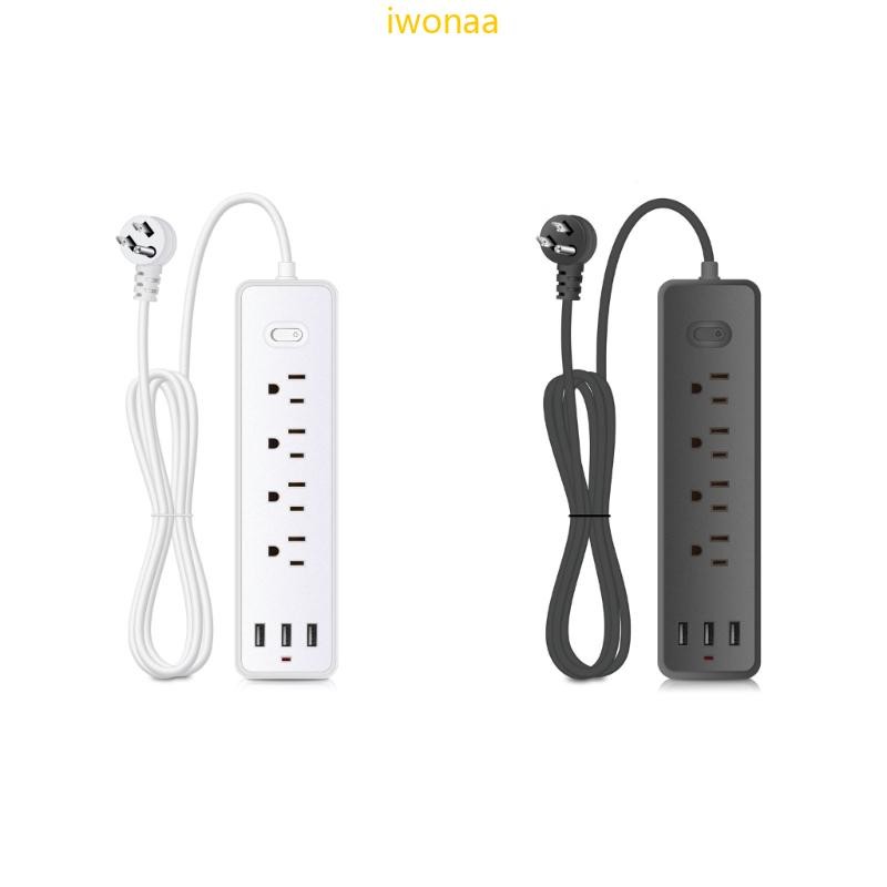 Iwo Surge Protector Power Strip 4 AC-Outlets 3 พอร์ต USB 1700Joules สําหรับ Home