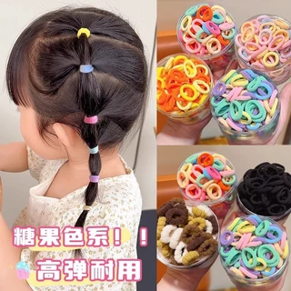 ชุดยางรัดผมหางม้าสไตล์เกาหลี ขนาด 100 ชิ้น ยืดหยุ่นสูงและออกแบบอย่างเรียบง่าย