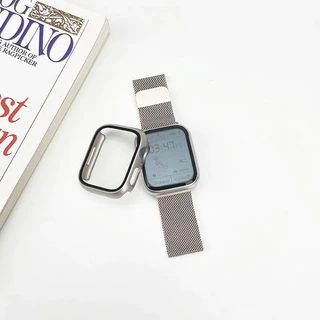 เคส iWatch PC+Glass เคสสำหรับนาฬิกา iWatch S11/10/9/8/Se/7/6/5/4/Seเคสป้องกันรอยขีดข่วน ขนาด 41/40/42/49/44/45/46 มม