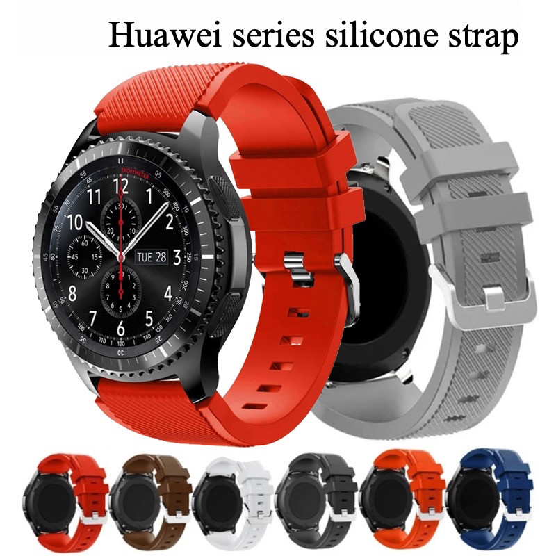22 มม.ซิลิโคนสําหรับนาฬิกา Huawei GT6 Pro GT5 GT4 GT3 GT2E 46 มม.สายคล้องคอสําหรับ Huawei นาฬิกา 5 4
