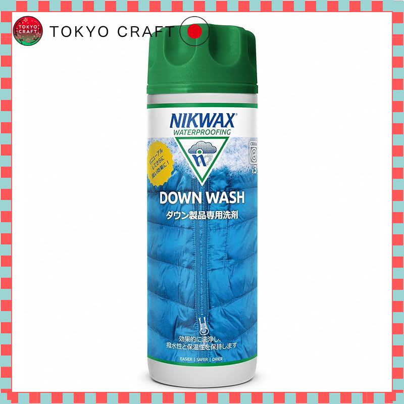 NIKWAX DOWN WASH Cleaner & Reviver for Down Clothing and Outdoor Gear, 300ml - Enhances insulation and water repellency while maintaining loft, machine washable, PFAS-free, easy to clean.
