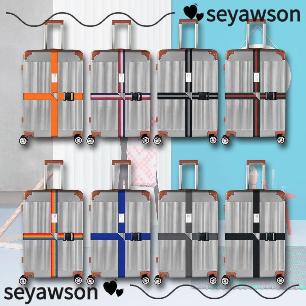 Seyawson Baggage Belts Adjustable Suitcase Belts Name Sticker Travel Suitcase Accessories