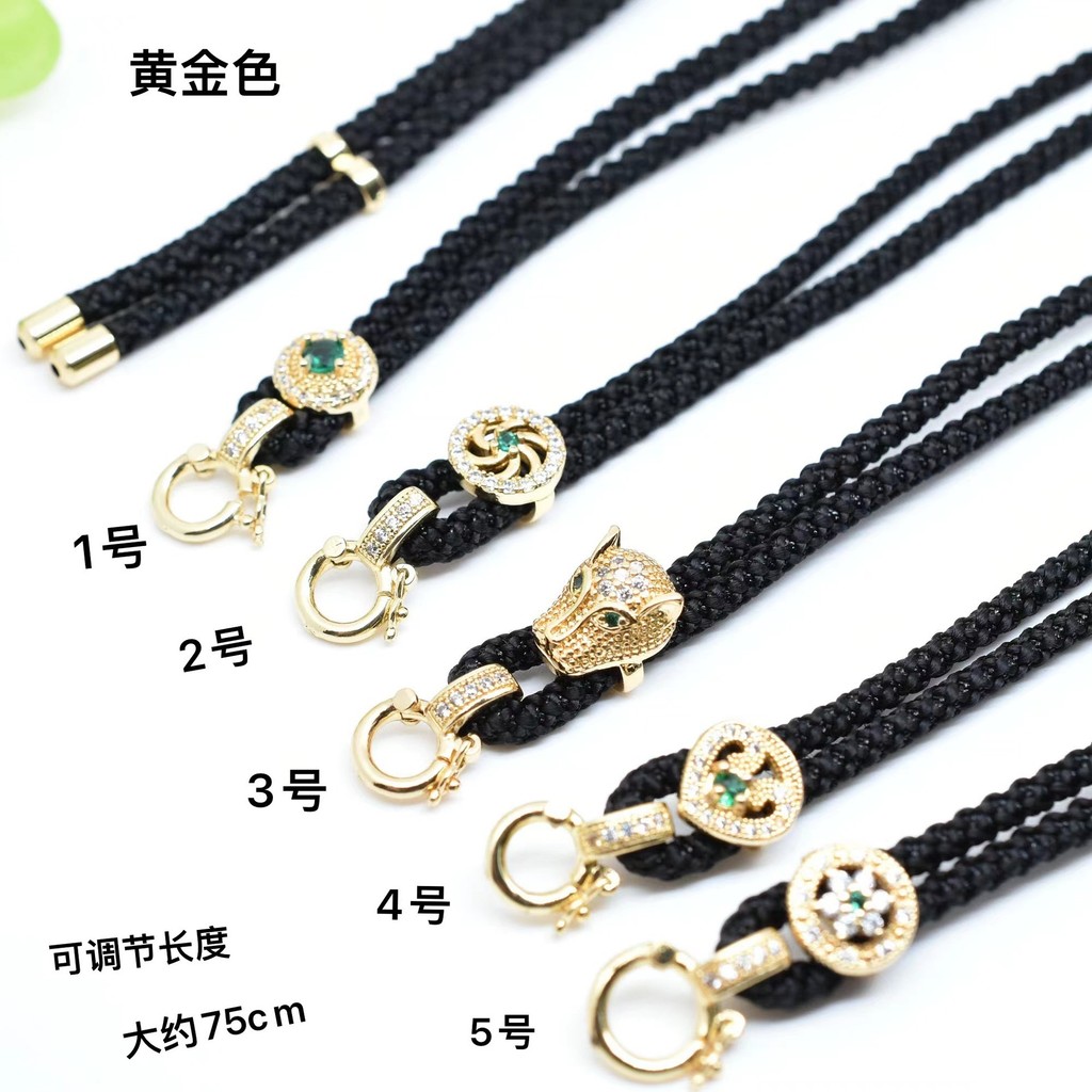 Universal หัวเข็มขัดสร้อยคอเชือกเส้นเล็ก high-end หยกในตัวอักษรขยายหัวเข็มขัดสร้อยคอ挂绳 high-end จี้ห