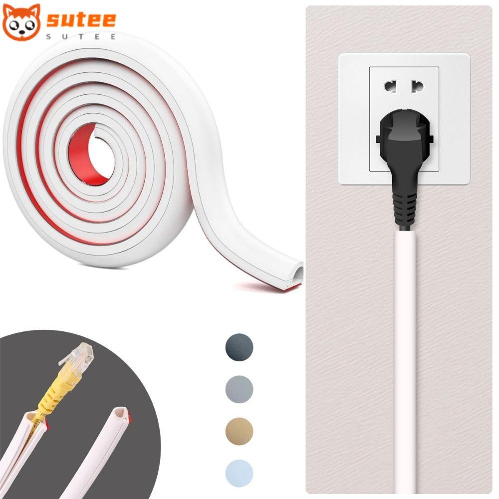SOTEE Wall Cord Hider, Wall Mount Raceway Wire Cover, Professional 1 M PVC ยืดหยุ่นสายคอนซีลเลอร์ Ho