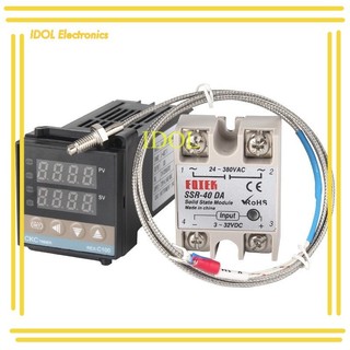 ส่งงจาก  กทม เครื่องวัดและควบคุมอุณหภูมิ PID REX-C100 +SSR-25DA+สายเทอร์โมฯ 1เมตร ร้านส่งในวัน