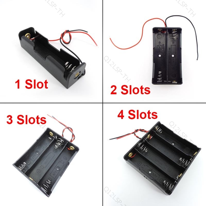 5pcs แบตเตอรี่กรณีกล่อง 1/2/3/4 ช่อง AA 2AA 3AA 4AA 1.5v 3v 4.5v 6v ผู้ถือ 3Xaa 2xaa aa พร้อมตะกั่ว 