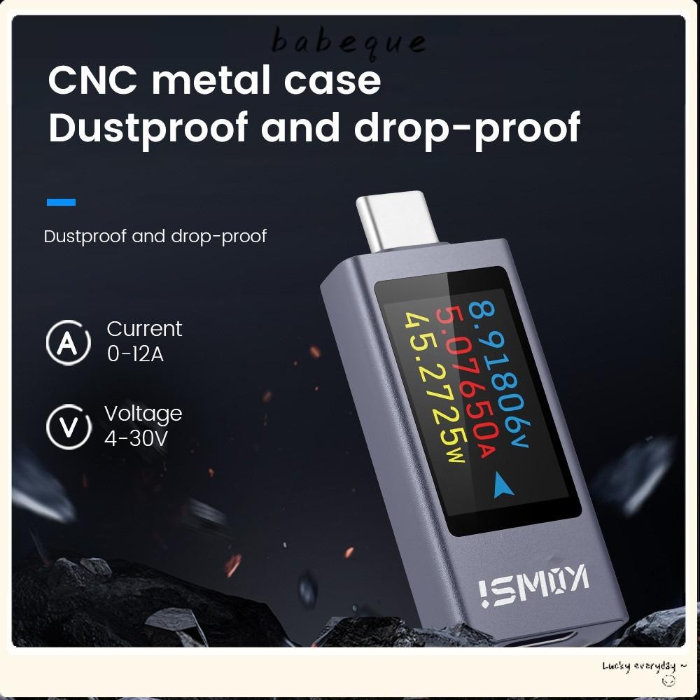 BABEQUE Current และแรงดันไฟฟ้า, DC 4-30V 0-12A KWS-2303C Power Meter Tester, PD จอแสดงผล LCD Type-C 