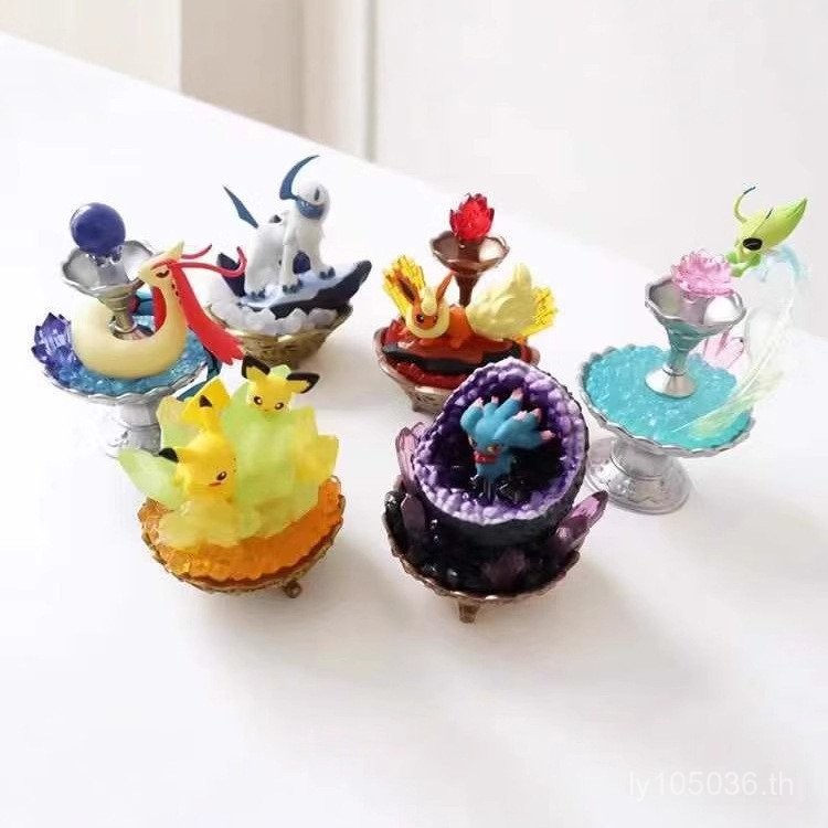 Gem Pikachu 6 Elf Doll Pokemon เครื่องประดับทํามือ Eevee รุ่น Q กล่อง S9LD