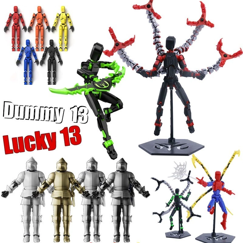 3D Dummy Musha Lucky 13 สุนัขประกอบรุ่น T13 Lucky 13 หุ่นยนต์ตุ๊กตา Dummy ของขวัญวันเด็กของเล่น