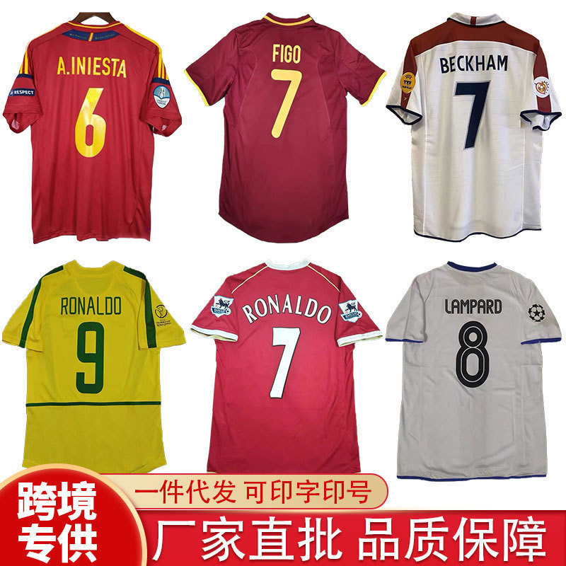 warrix official store warrix Liwu P ชุดฟุตบอลทีมฝึกซ้อมชุดเหย้าของสเปนเสื้อย้อนยุค