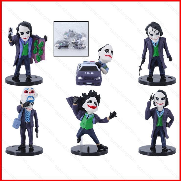 PS3 6pcs DC Joker Action Figure รุ่น Q Heath Ledger Joker ตุ๊กตาของเล่นสําหรับเด็กเครื่องประดับของขว