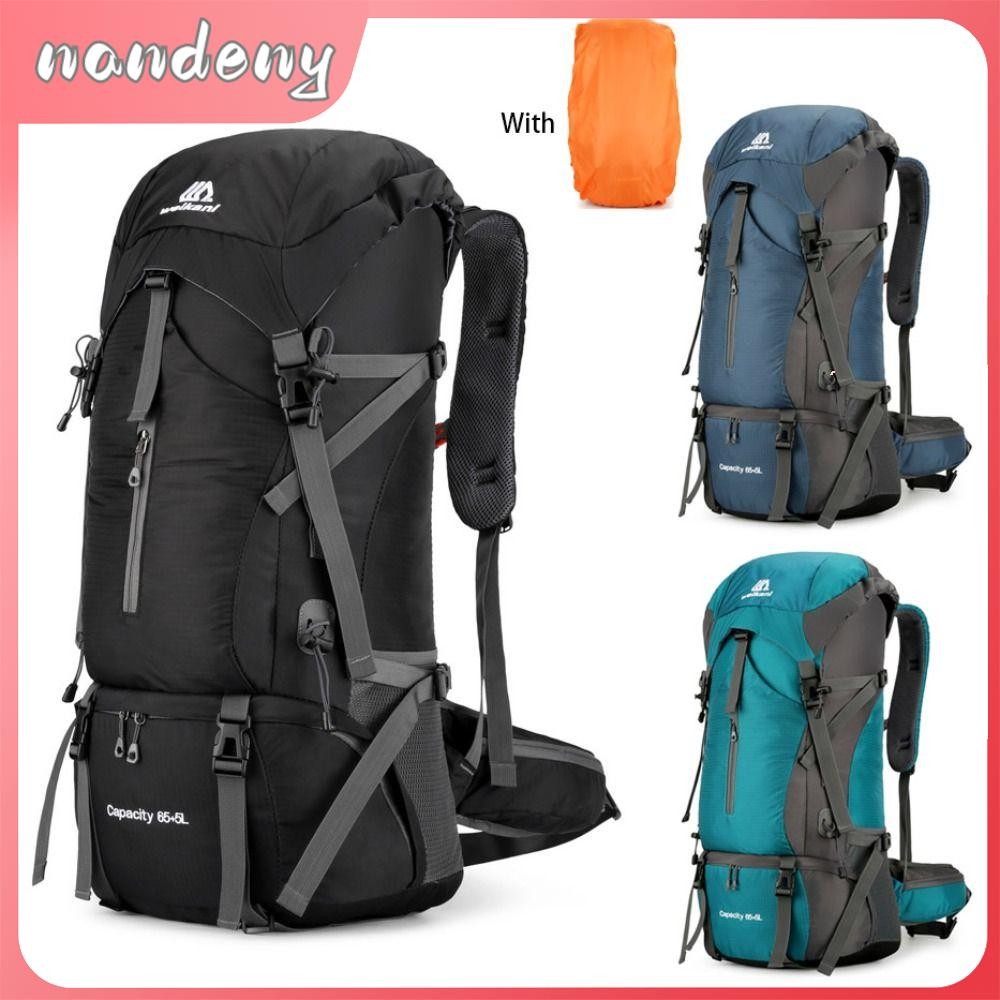 NANDENY Travel Rucksack, 70L กระเป๋าเป้สะพายหลังอเนกประสงค์, กระเป๋าเดินทาง Duffle แบบมือถือกันน้ําร