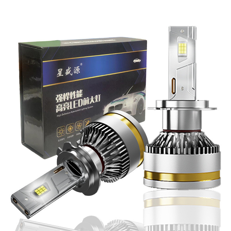 星盛源X20电镀双铜管汽车led大灯200Wled汽车灯H7H4解码灯聚光强