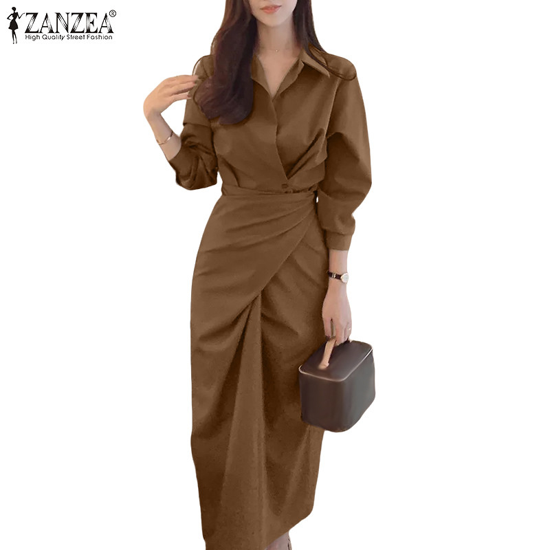ZANZEA ชุดลำลองผู้หญิง แขนยาว ออกแบบเพื่อความสะดวกในการสวมใส่และสไตล์เกาหลี