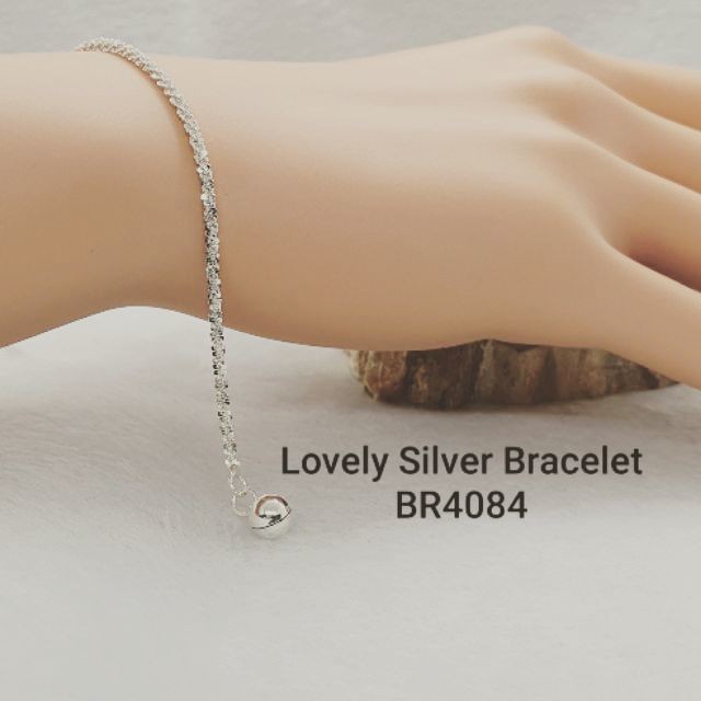 สร้อยข้อมือเงินแท้ 925 กิปโซฟิลาสีเงินTG4X 2528