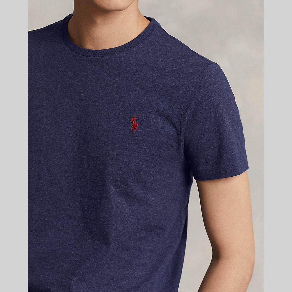Polo Ralph Lauren TEE Custom Slim Fit Jersey Crewneck T-Shirt เสื้อยืด รุ่น MNPOTSH1N821545 สี 410 NAVY-410 — صورة 5