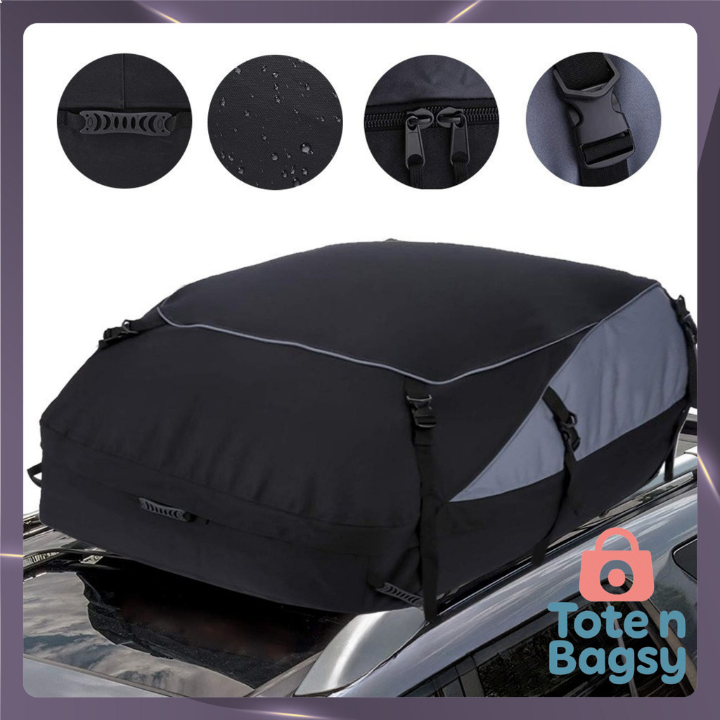 TT Car Roof Bag Rooftop Cargo Carrier กระเป๋ารถพับได้กันน้ํา Rooftop กระเป๋าเดินทางเหมาะกับรถยนต์พร้