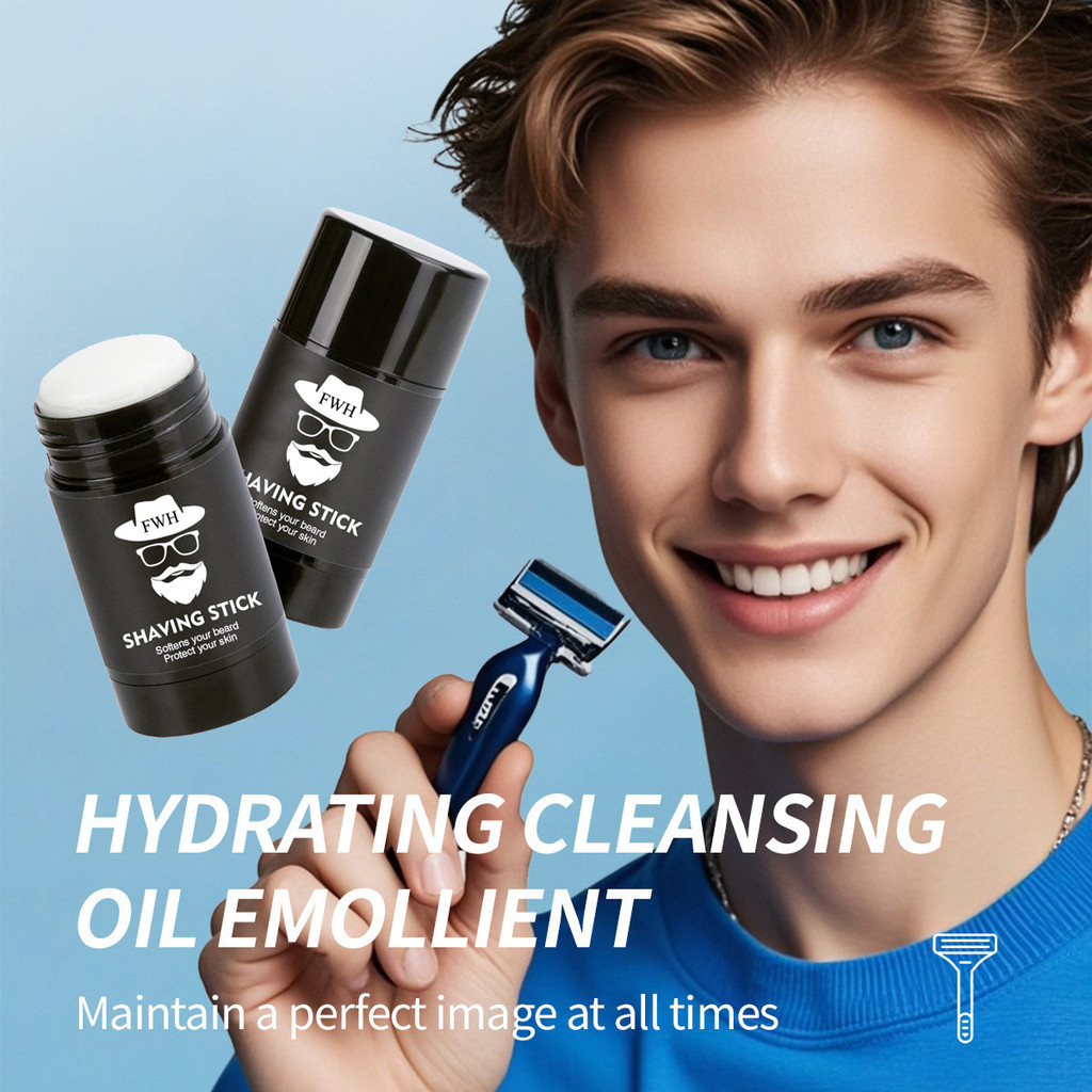 New Product#Shaving Stick Men's Shaving and Facial Cleansing 2-in-1 Softening Beard Gentle Shaving C