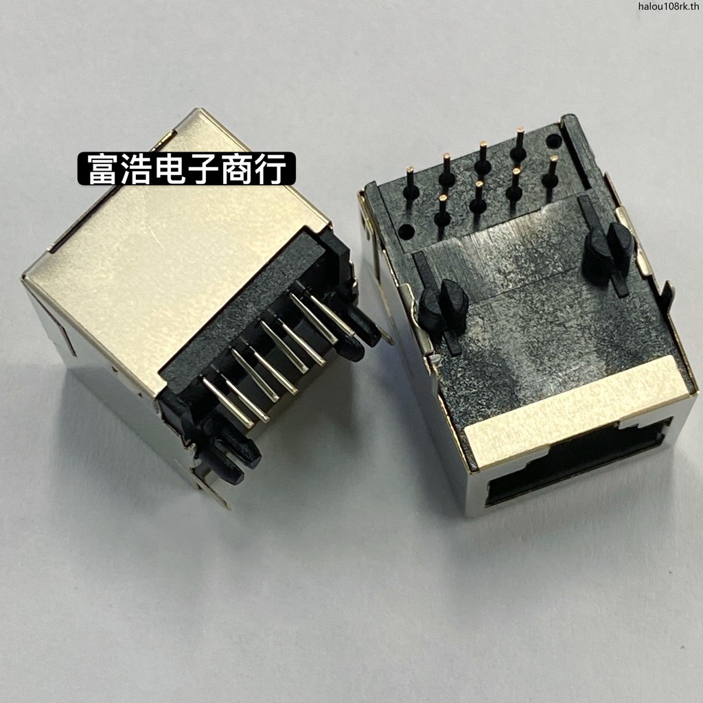 R RJ45R10P-B000 8P8C ปลั๊กโค้งร่างกายยาวป้องกันไม่มีไฟ