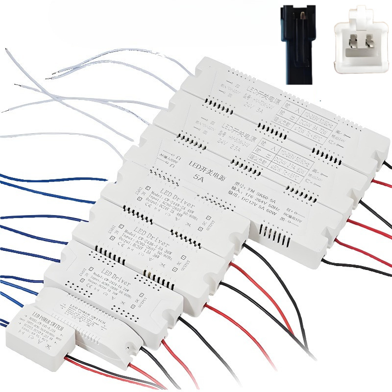 LED Driver Power Transformer Ballast Ultra-thin Terminal หญิง 12V 24V 6W 12W 18W 24W 36W 48W 60W 72W