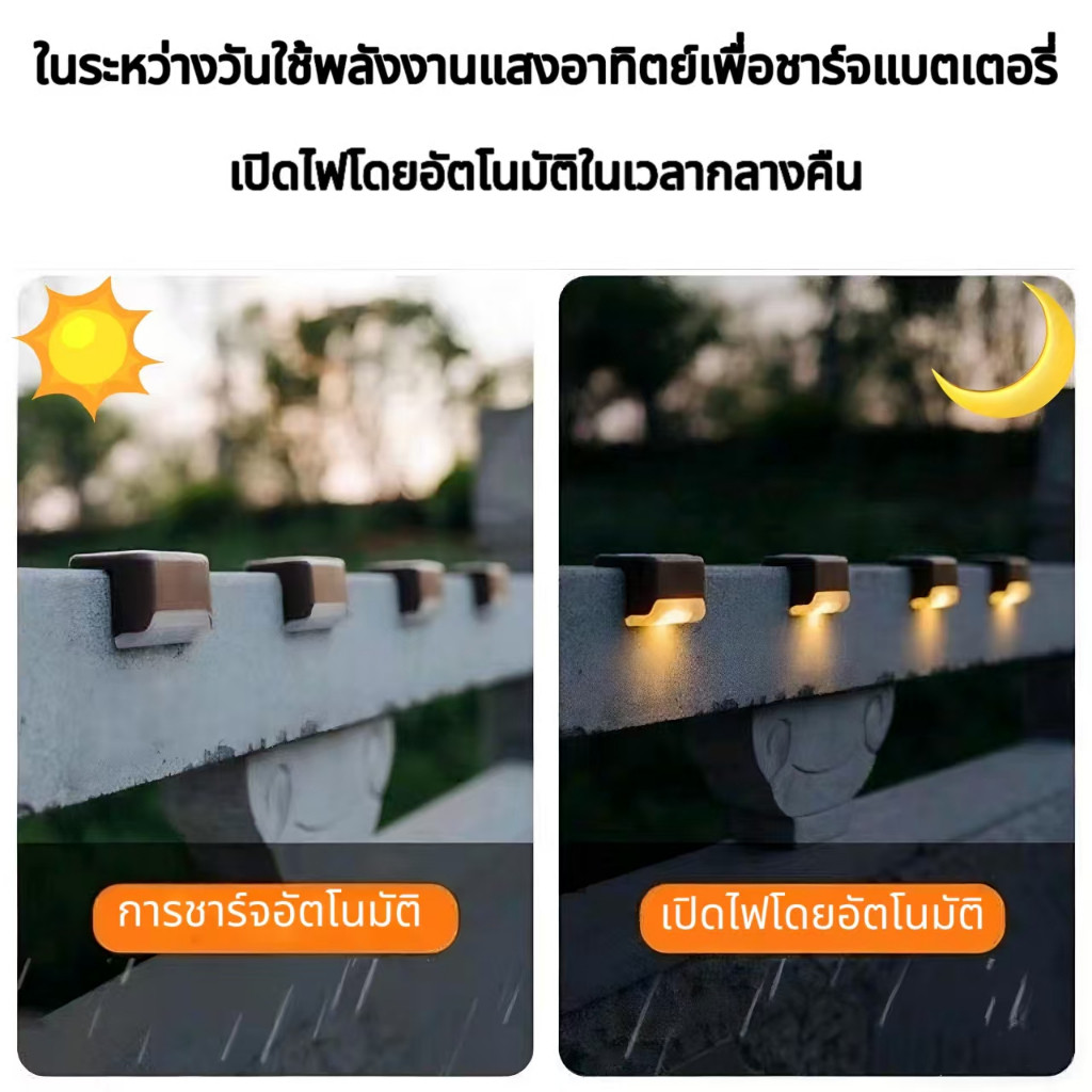 ปริมาณเล็ก ไฟบันได ไฟตกแต่ง โซล่าเซลล์ สว่างค้าง กันน้ำกันฝุ่น เปิดปิดอัตโนมัติ ติดบันได ชายคา - รูปที่ 4
