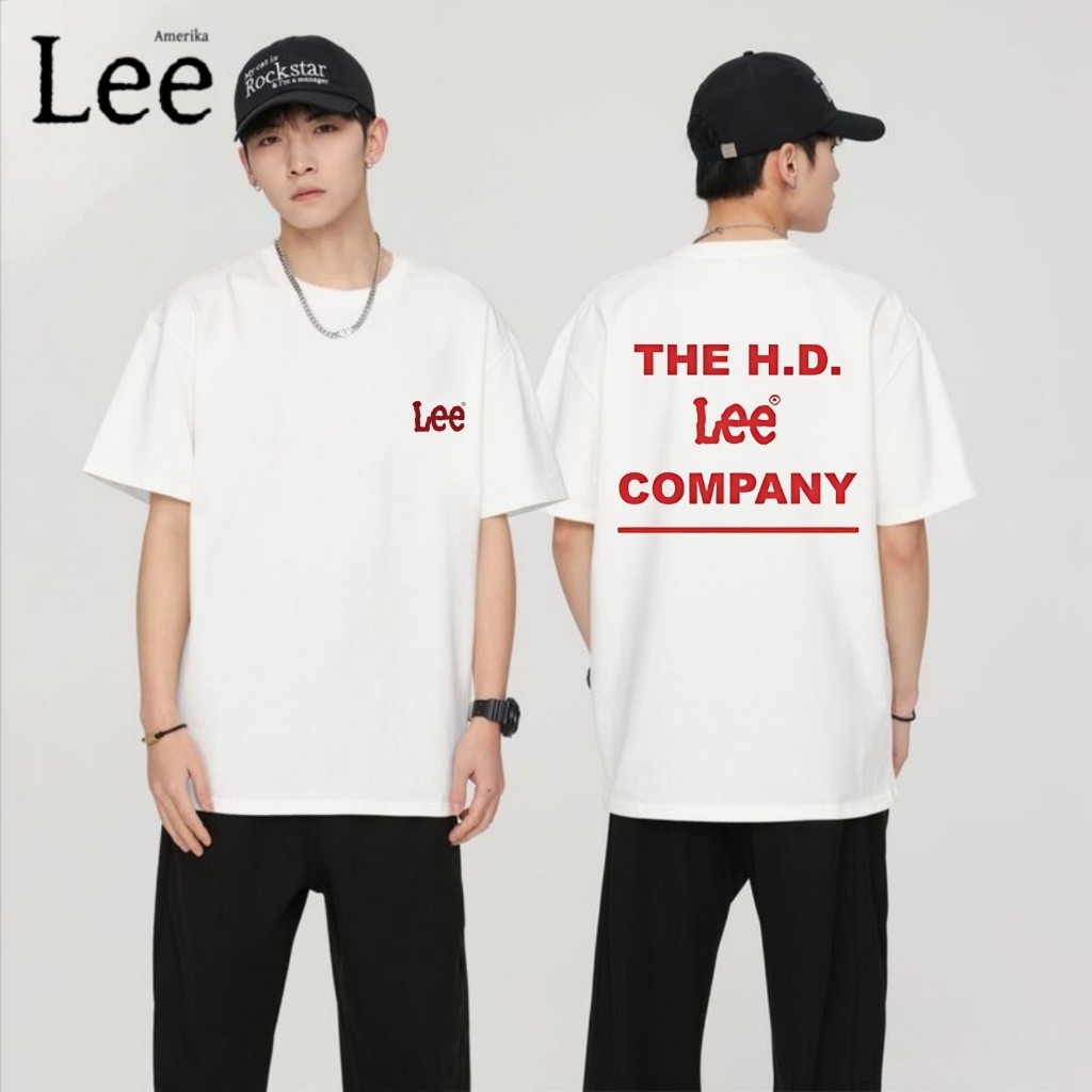 LEE Mens White Lee Shirt with THE HAD Text Lee COMPANY – เสื้อยืดแฟชั่นผู้ชาย