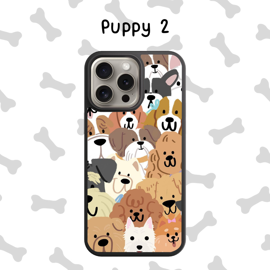 เคสไอโฟน 11-17 ลายน้องหมา ขอบนิ่ม (TPU) หลังแข็งเป็นอะลูมิเนียม มีกลิ๊ตเตอร์ เล่นแสง - รูปที่ 2