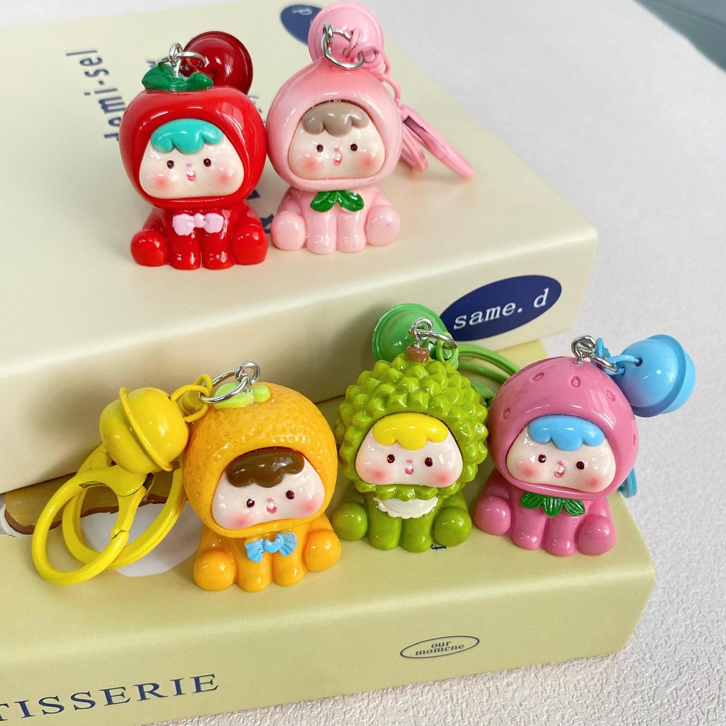 พวงกุญแจกระดิ่ง GANTUNGAN พร้อมรูปผลไม้ 3 มิติ "Zai Zai" – อุปกรณ์เสริมสําหรับเด็กผู้หญิงหัวใจและนัก