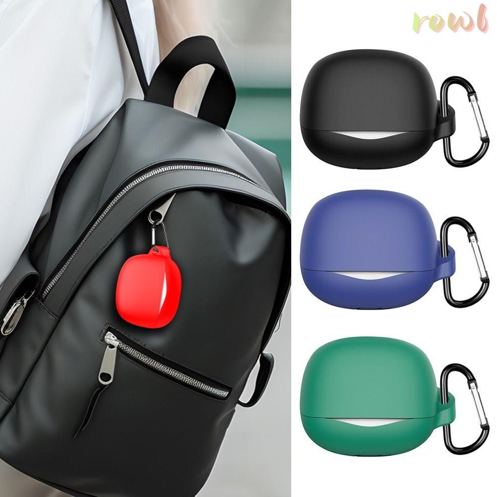 หูฟัง ROWL , ฝาครอบหูฟังซิลิโคนป้องกันการล่มสลาย, พร้อม Carabiner หูฟังป้องกันฝุ่นหลายสีสําหรับ QCY 