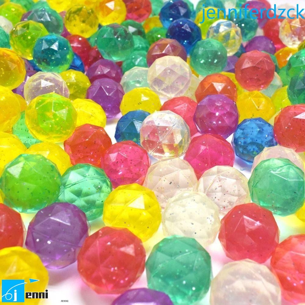 JENNIFE 6 ชิ้น Diamond Bouncy Ball, Bouncy toy Clear Rubber Bouncy Ball, Diamond Shape Ball ขนาดใหญ่