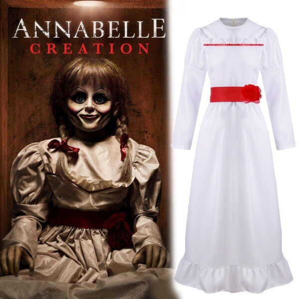 ชุดฮาโลวีน halloween costume ฮาโลวีนสยองขวัญคอสเพลย์เครื่องแต่งกายหญิง Evil Ghost Baby Annabelle 3co