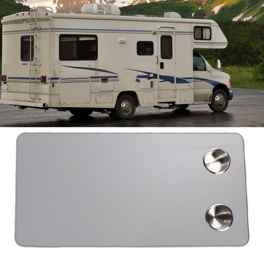 Cloudshop Asixxsix RV ตารางเปลี่ยนด้านบน 31.5x15.75 นิ้วไม้เนื้อแข็งสี่เหลี่ยม Pontoon เรือ 2 สแตนเล