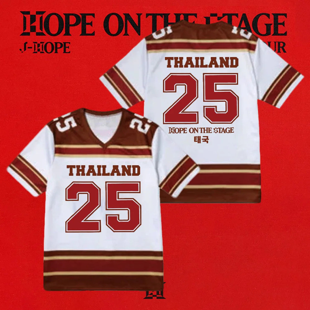 ฤดูร้อน Y2k แฟชั่น J-hope Hope บนเวที Jersey I Hope The World I Jung Hoseok ผู้หญิง V คอเพลง Party T