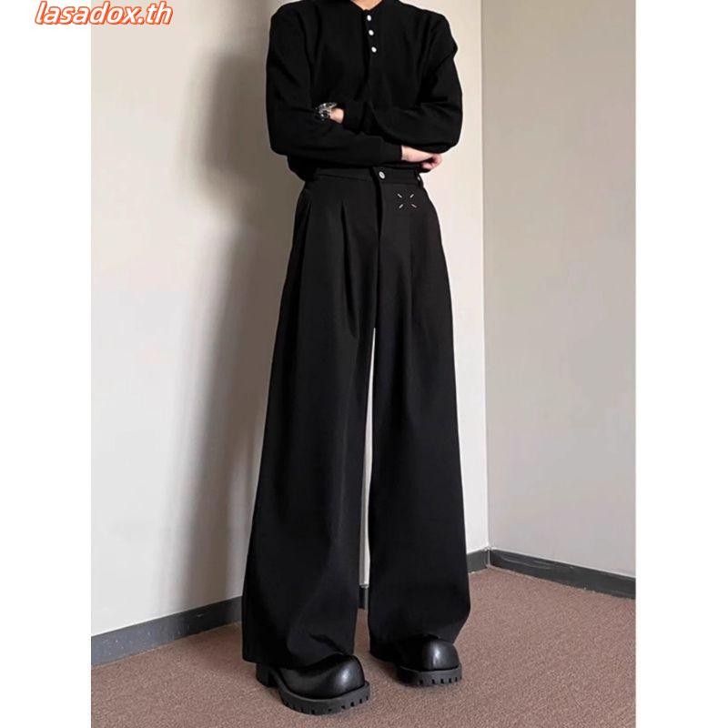Simple Wide-Leg Pants Men'S Straight-Leg Slacks Loose Pants Men