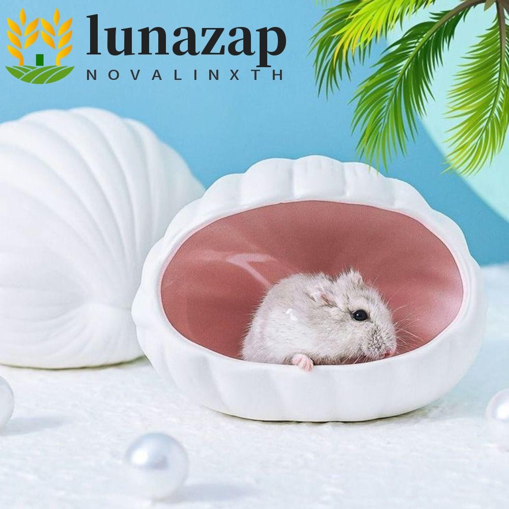 LUNAZAP รังหนูแฮมสเตอร์, เซรามิค Cooling Pet Shelter, Fish Tank Shell ภูมิทัศน์ Creative น่ารักการ์ตูนสัตว์เลี้ยง Hiding House ที่เก็บเครื่องประดับ
