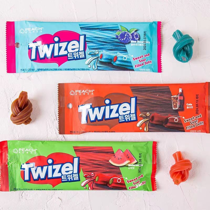 ขนมนำเข้า YEM YEM YEM ยางมะตูมไส้ยาว บลูเบอร์รี่ แตงโม โค้ก 70g ของว่าง James เหมือนเดิม บิดน้ำตาล 9