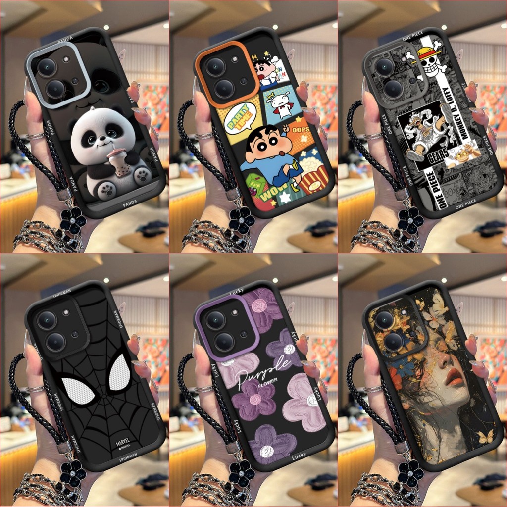 เคส Redmi 15C เคสโทรศัพท์ซิลิโคนอ่อนนุ่มเทรนด์ภาพสีดํา TYHS – โปรปัง