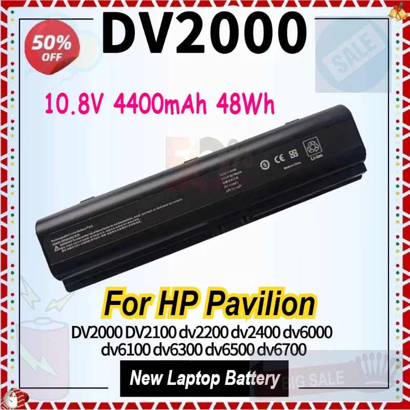 48Wh DV2000 แบตเตอรี่แล็ปท็อปสําหรับ HP Pavilion DV2100 DV2200 DV2400 DV3700 DV6000 DV6100 DV6300 DV