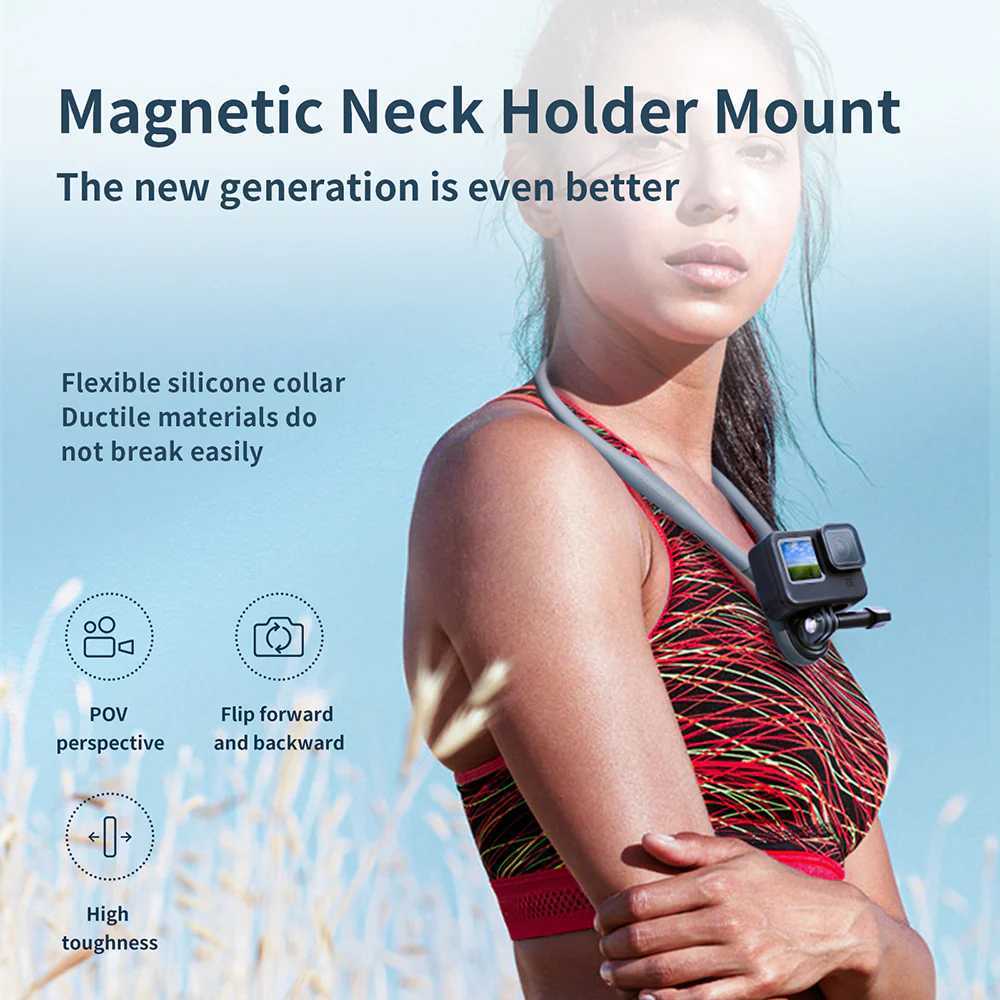 TELESIN ที่ยึดคอแม่เหล็กสําหรับสมาร์ทโฟน GoPro - TE-HNB-002