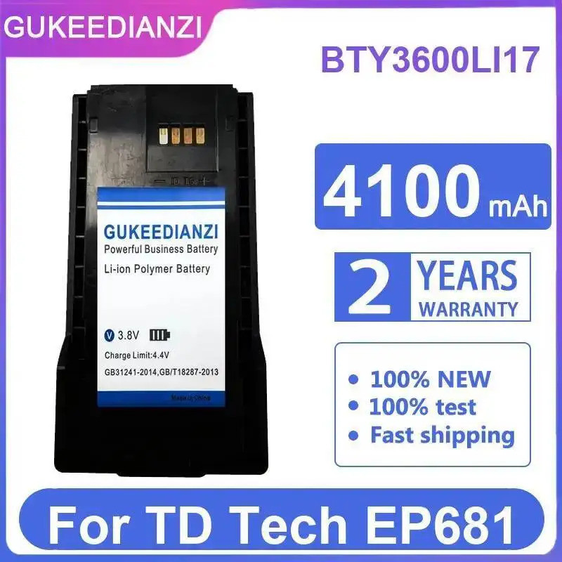 สําหรับ TD Tech EP681 4100Mah แหล่งจ่ายไฟที่เชื่อถือได้ Walkie-Talkie แบตเตอรี่ BTY3600LI17 ยาวนาน