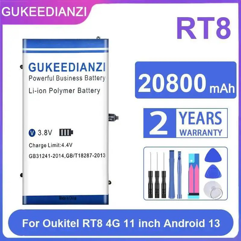 แบตเตอรี่แท็บเล็ตติดทนนานสําหรับ Oukitel RT8 4G 11 นิ้ว Android 13 20800Mah