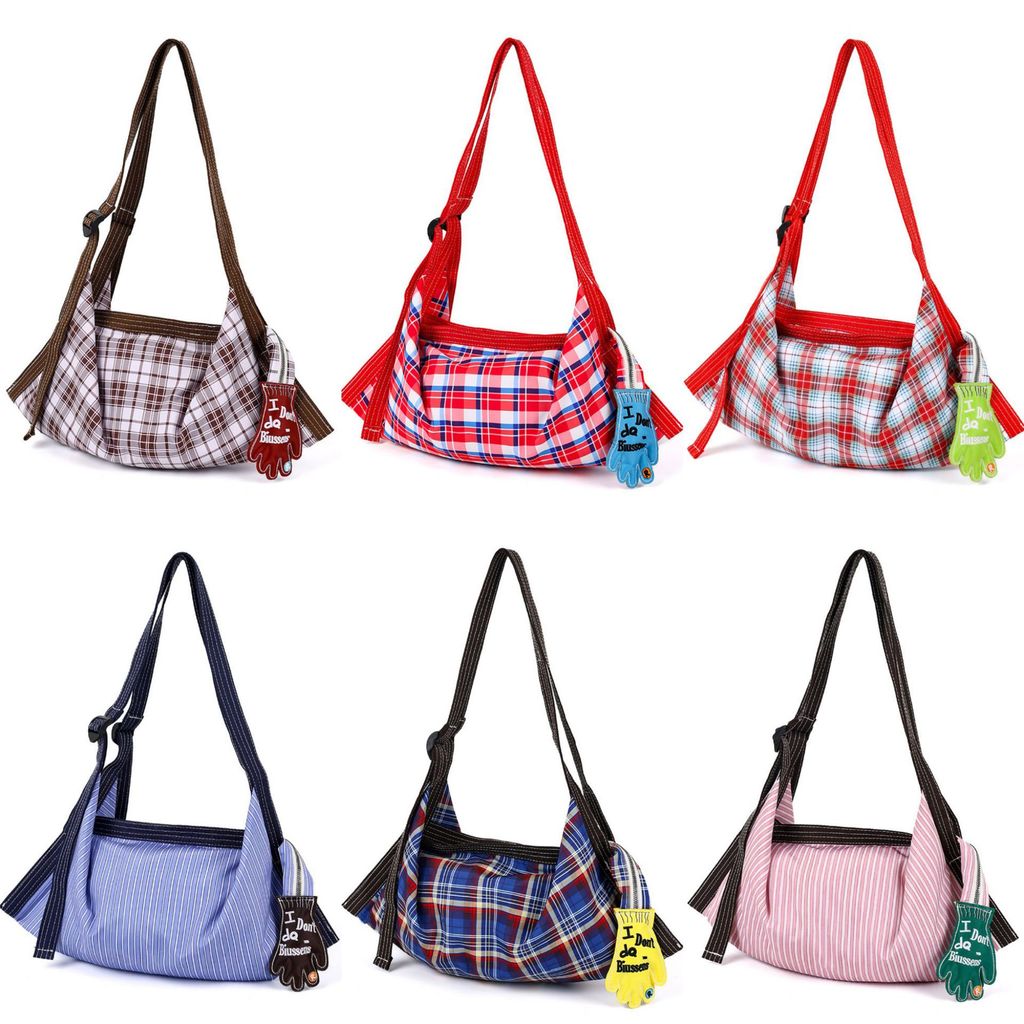 ใหม่อินเทรนด์ Tote Bag ผ้าใบ Retro ลายสก๊อต Contrast สี Quilted กระเป๋าสะพาย All-Match Commuter Underarm Bag ขนาดใหญ่