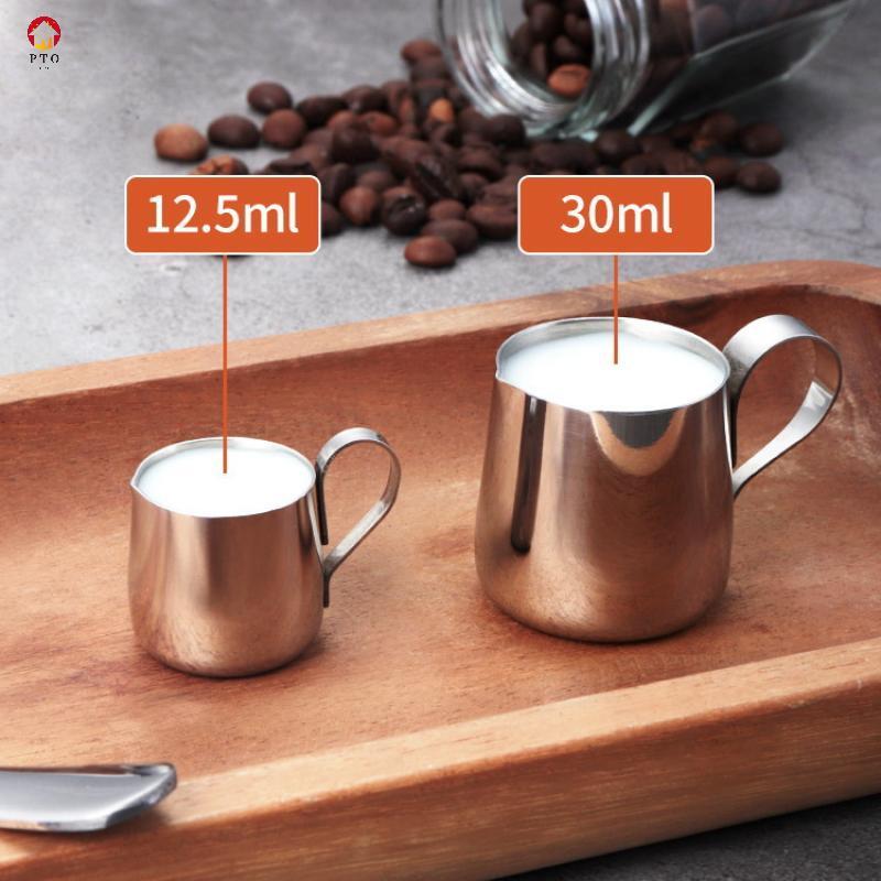 [pto] 304 สแตนเลสมินิเหยือกนมชี้โถดอกไม้ทนทานนมขนาดเล็กJiggerกาแฟเครื่องมือถ้วยเหยือกนมกาแฟบดเหยือก [TH]