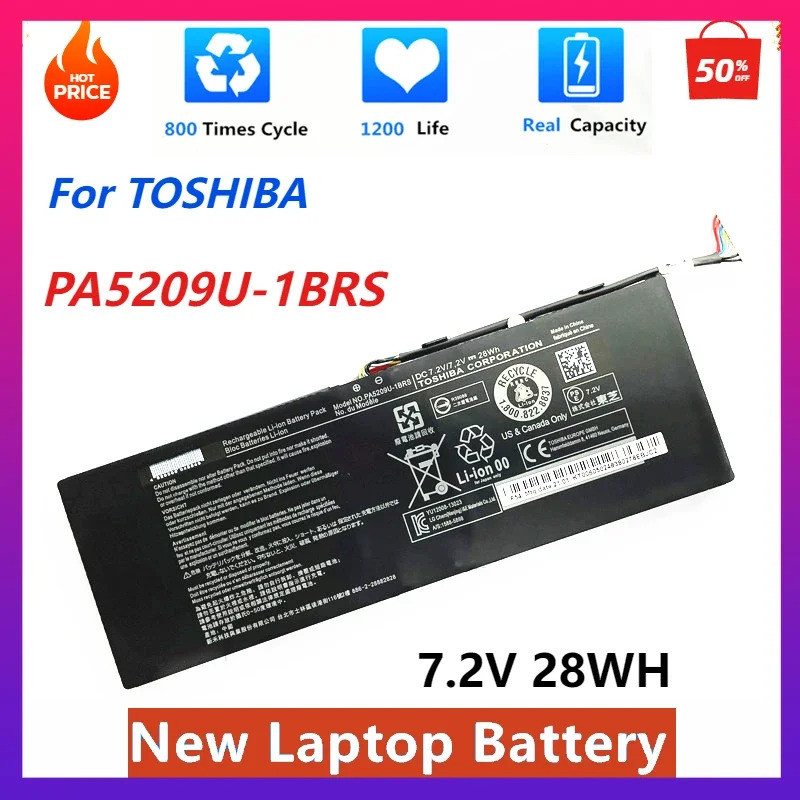 ใหม่ PA5209U-1BRS แบตเตอรี่แล็ปท็อปสําหรับ TOSHIBA SATELLITE L15W-B1310 L15W-B1302 7.2V L15W-B1208X 