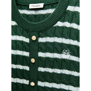 [Pomelo] เสื้อคาร์ดิแกนถักลายทาง / Striped Knit Cardigan Top