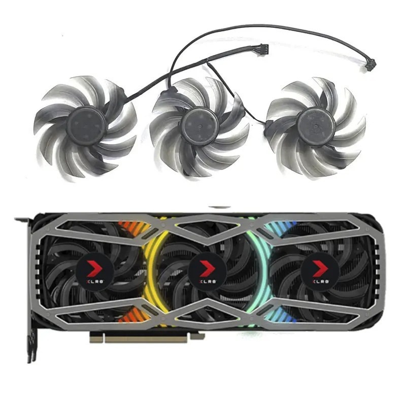 * พัดลมคูลเลอร์ 82 มม. FD8015U12D สําหรับ PNY RTX 3070 3070Ti 3080Ti 3090 24GB XLR8 กราฟิกการ์ดเกมกร