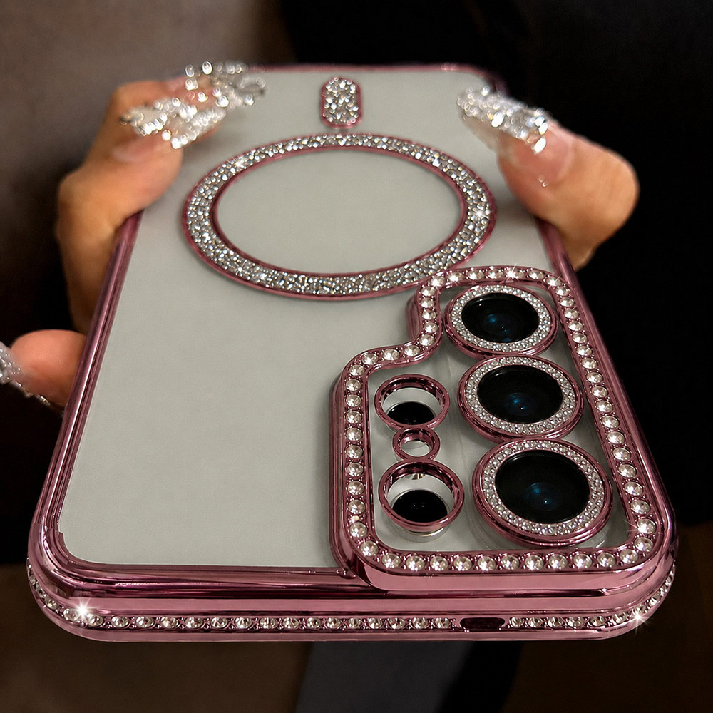 แฟชั่นแม่เหล็กโปร่งใสไร้สายชาร์จเคสโทรศัพท์เหมาะสําหรับ S26 Ultra/S26 PLUS/S26/S25 Ultra/S25 PLUS/S25/S23 Ultra/S22 Ultra/S24 Plus/S23+/ S22+/ S24 กันกระแทกเลนส์
