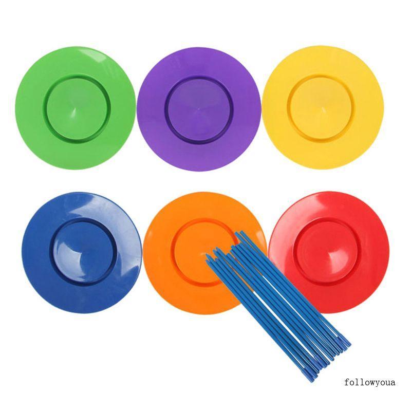 Fol ตลก Juggling แผ่น Sticks 6 ชิ้นของเล่น Acrobatic สําหรับเด็กวัยหัดเดินเด็กสําหรับโฟกัส